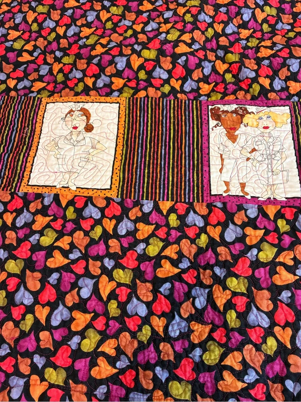 Handmade Appliqués Patchwork Quilt